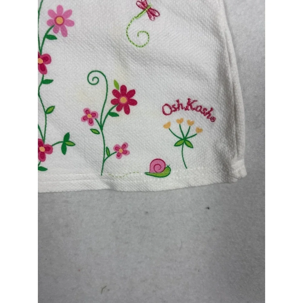 OshKosh B'gosh‎ Baby Girl White Embroidered Floral  Butterfly T-Shirt 12 Months